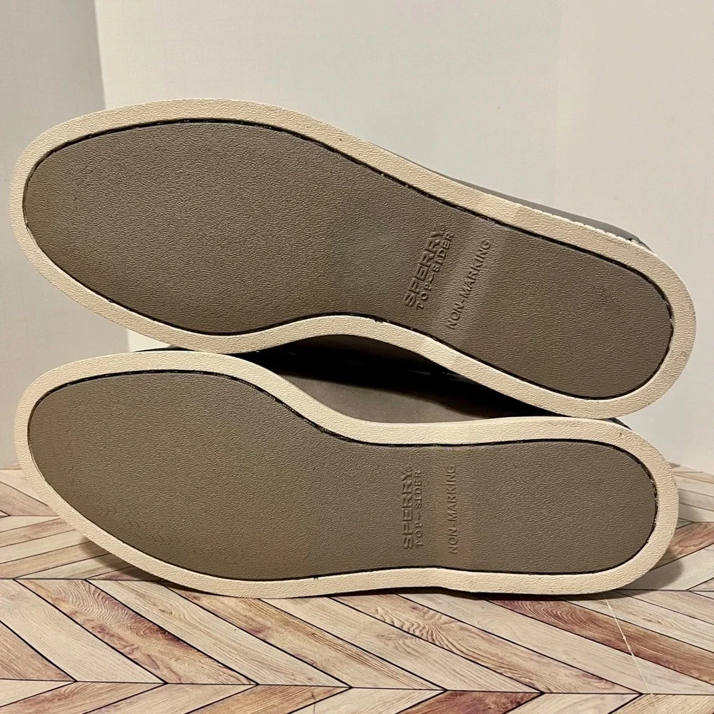 Sperry Topsider Authentic Original 2 Eye Boat Shoes Men 10 Grey Leather Nautical